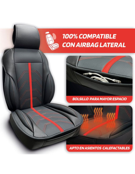 RESPALDO DE ASIENTO POLIPIEL ROJO