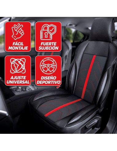 RESPALDO DE ASIENTO POLIPIEL ROJO