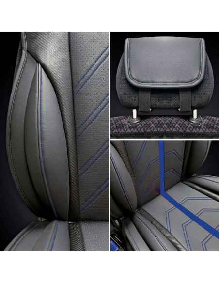 RESPALDO DE ASIENTO POLIPIEL AZUL