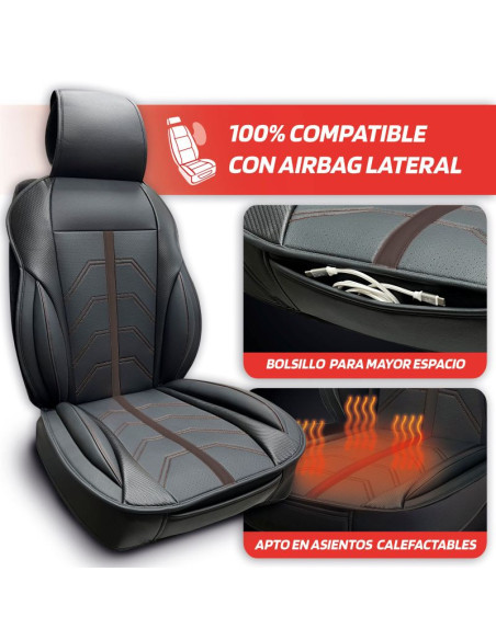 RESPALDO DE ASIENTO POLIPIEL GRIS