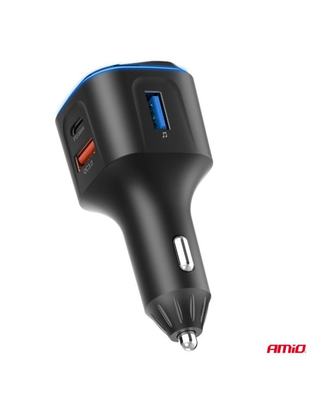TRANSMISOR FM 1×USB-A 2×USB-C 12V 24V