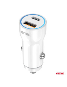 CARGADOR DE COCHE USB-A + USB-C 20W 12/24V